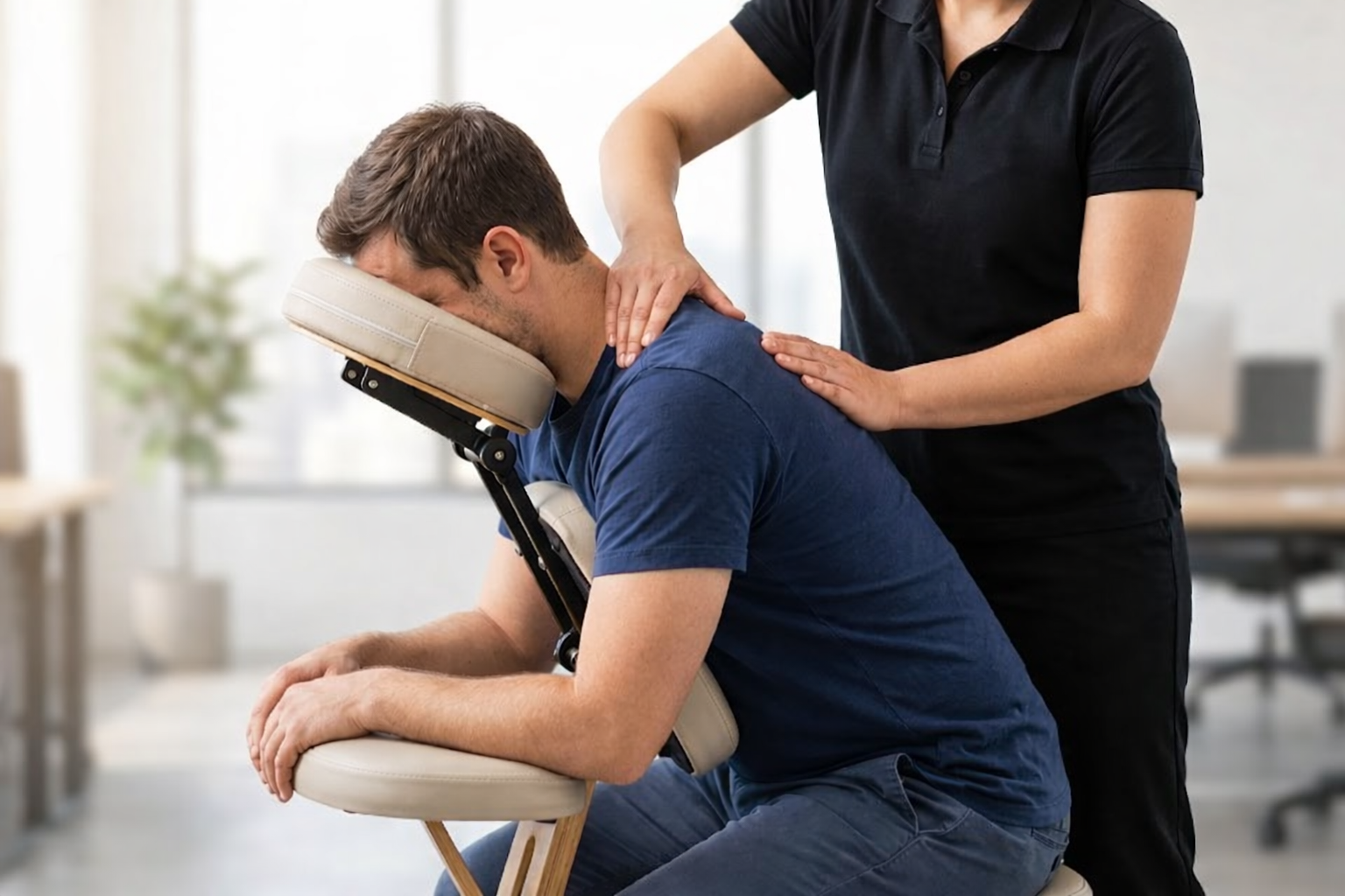 Massage assis en entreprise Emmabella